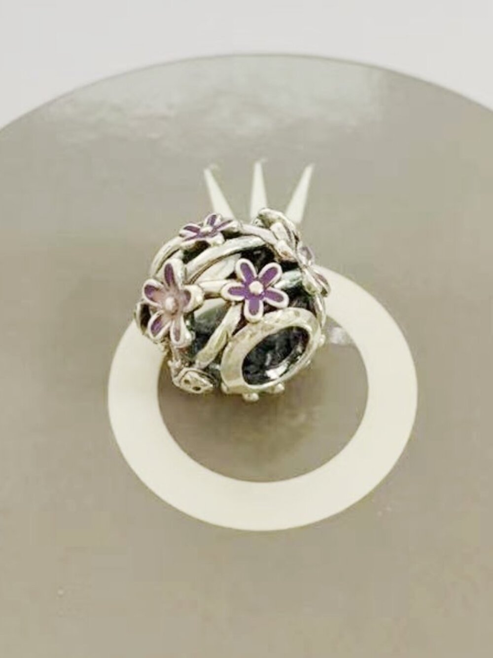 Openwork Purple Daisy Pandora Charm